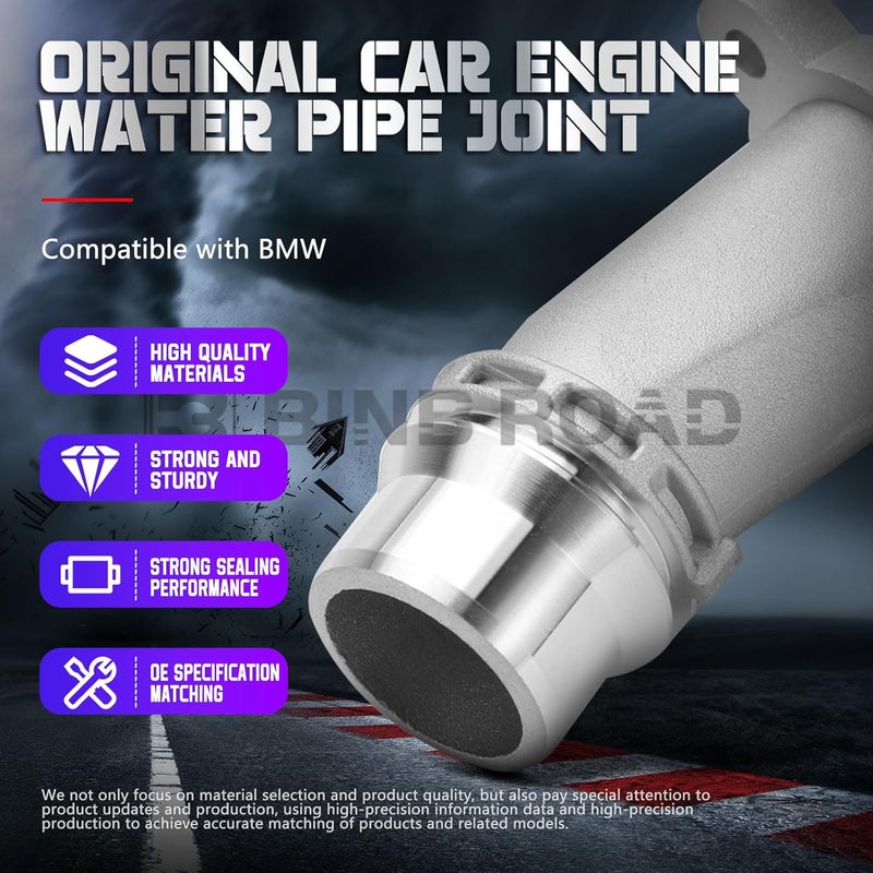 BINB ROAD 11118511205 Aluminum Engine Block Water Pipe Connector Compatible with BMW 1 2 3 4 5 6 7 X1 X2 X3 X4 X5 | Compatible with MINI F55 F56 2013-2019 - Image 4